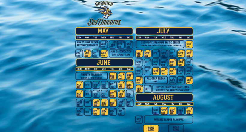 Sea Unicorns 2023 Schedule Released